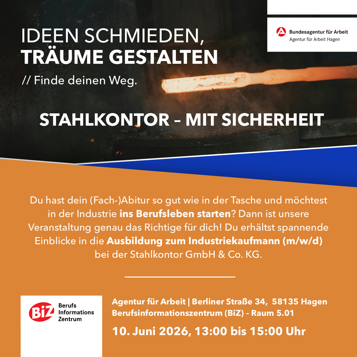 10. Juni 2026 // Hagen // Deine Zukunft in der Industrie – mit Sicherheit bei STAHLKONTOR
