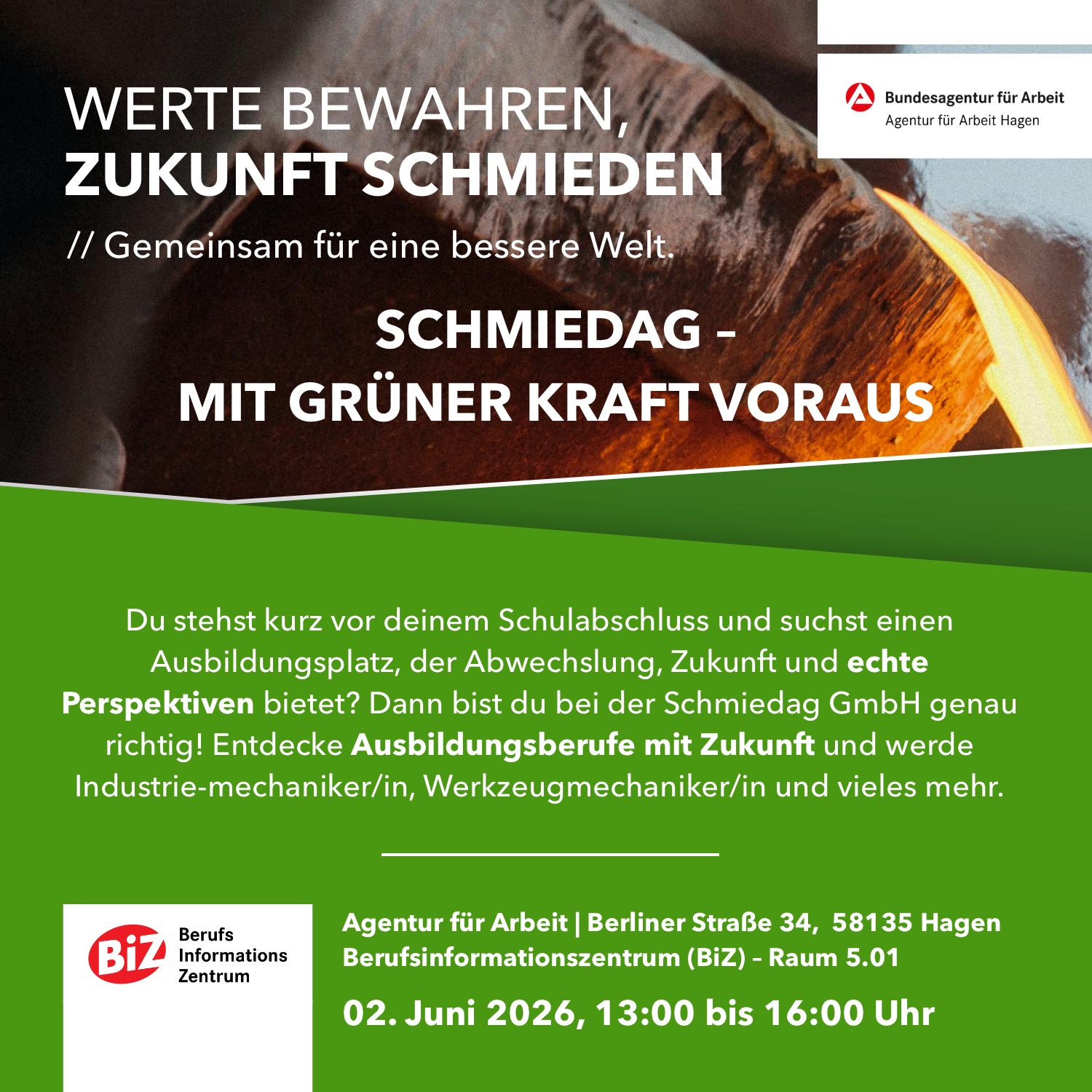 2. Juni 2026 // Hagen // Starte deine Zukunft bei Schmiedag GmbH