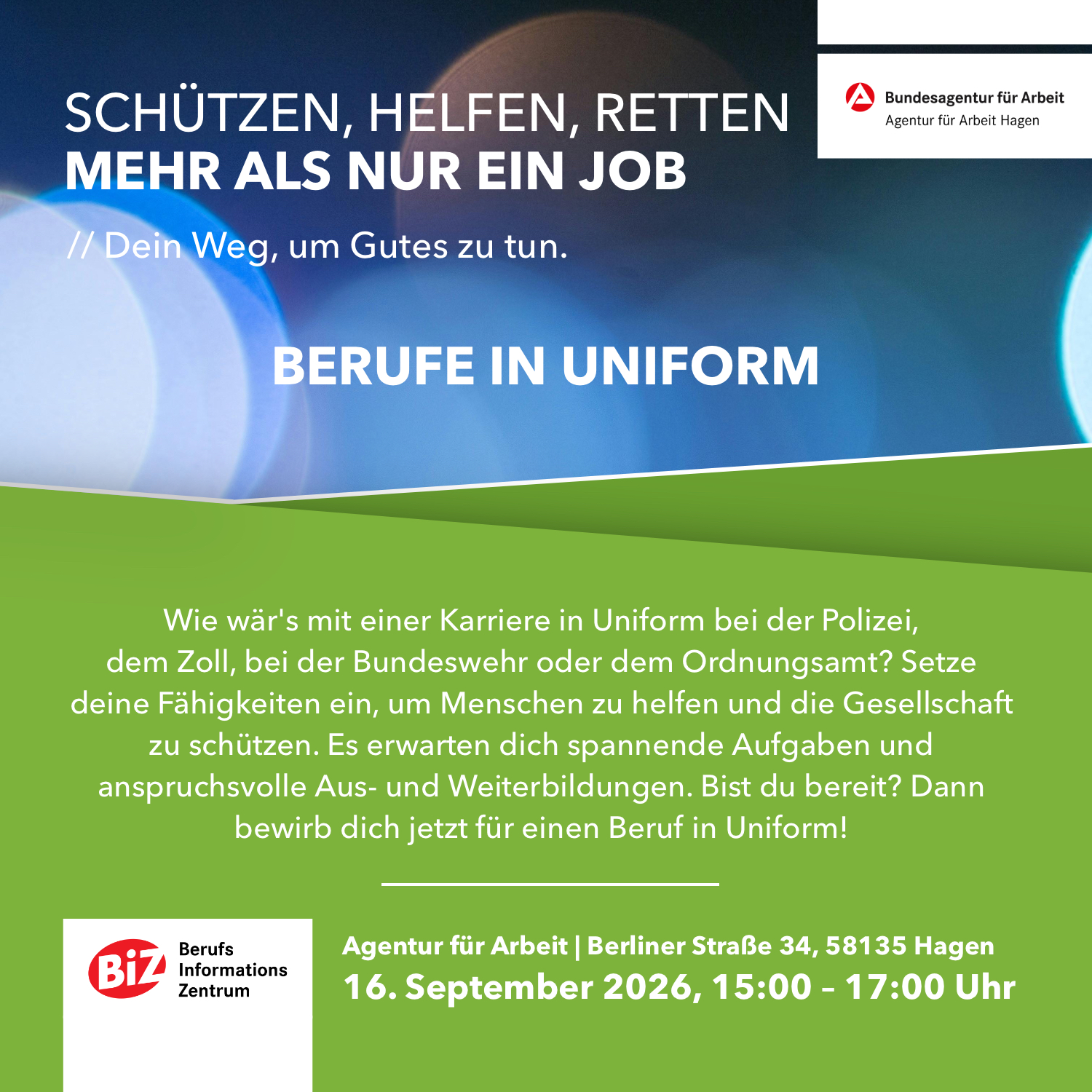 16. September 2026 // Hagen // Berufe in Uniform