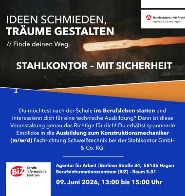9. Juni 2026 // Hagen // Schweiße deine Zukunft – mit Sicherheit bei STAHLKONTOR